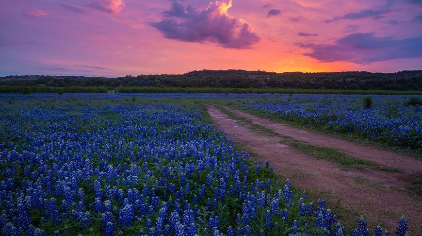 закат Texas Hill Country